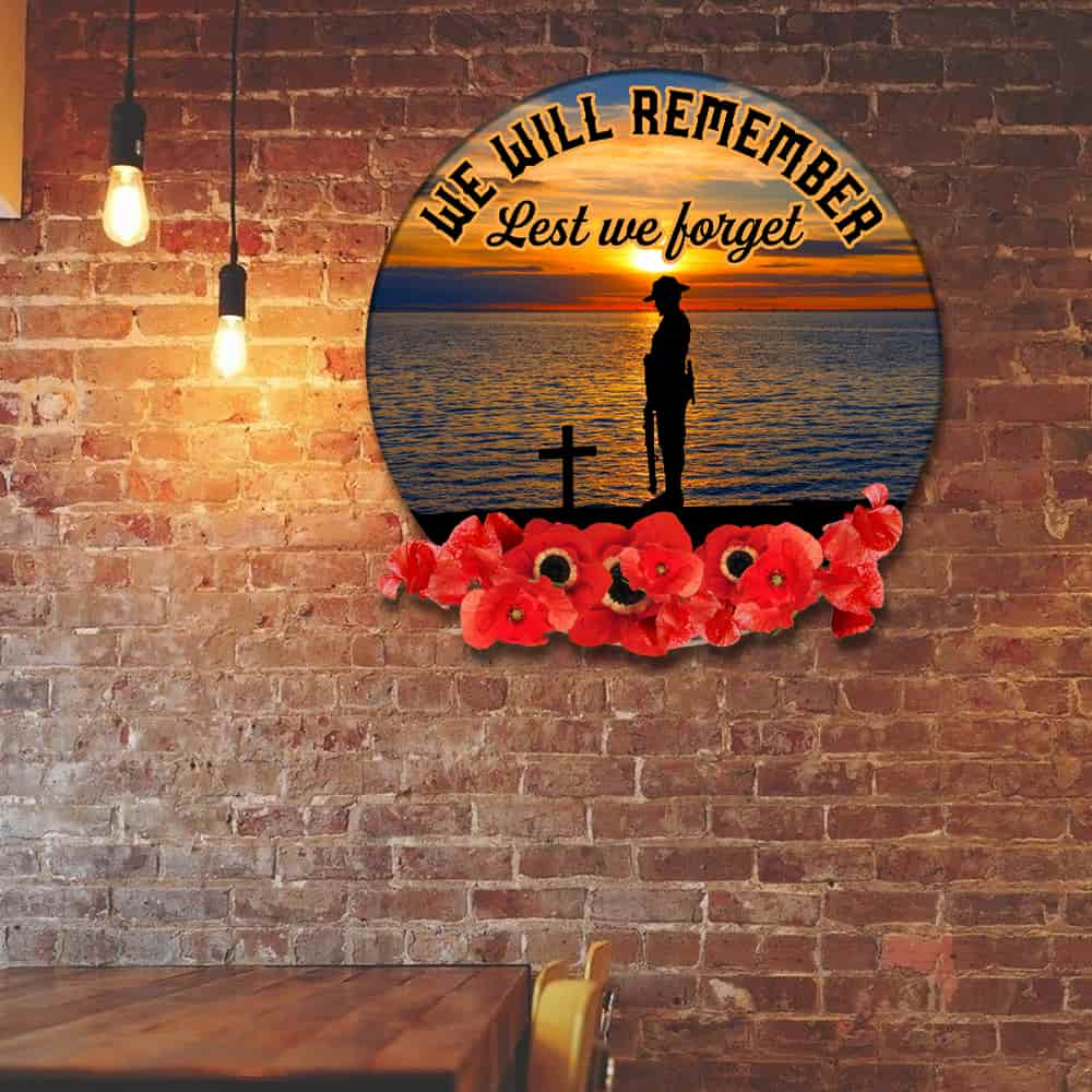 Remembrance Day Hanging Metal Sign
