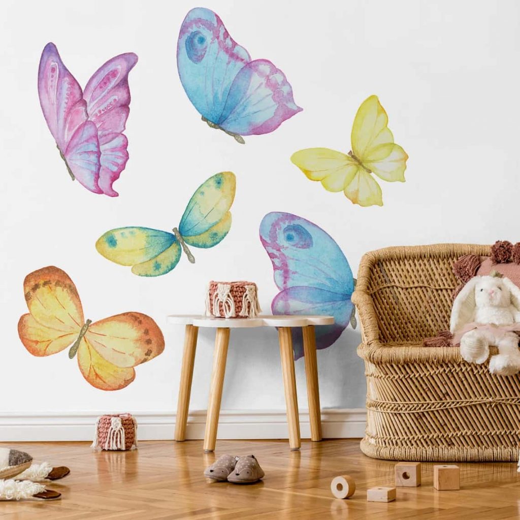 Watercolor colorful butterflies Wall Decal