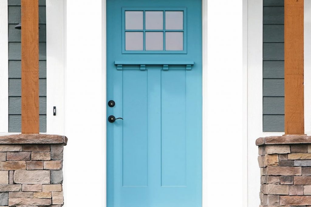 baby blue front door