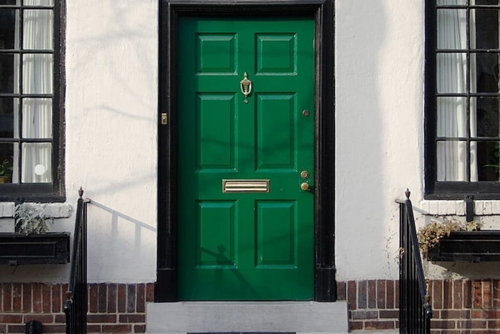 bold green front door