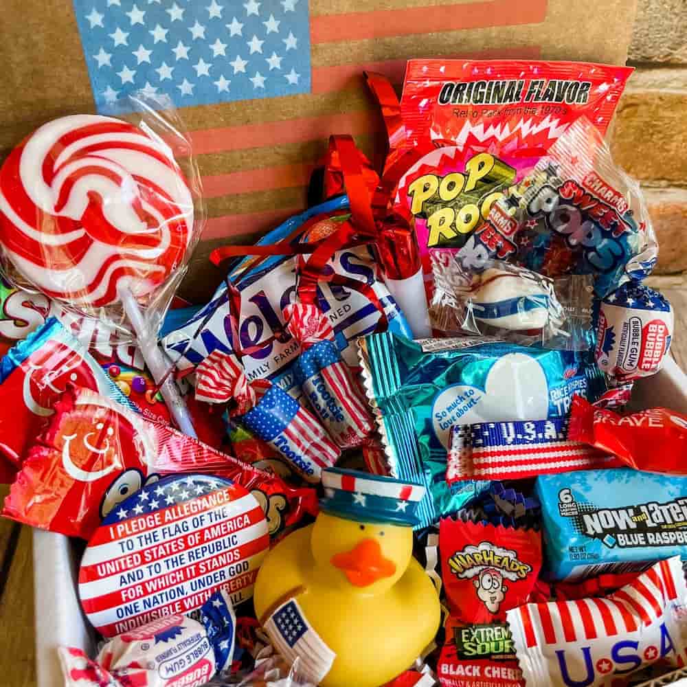patriotic candy basket