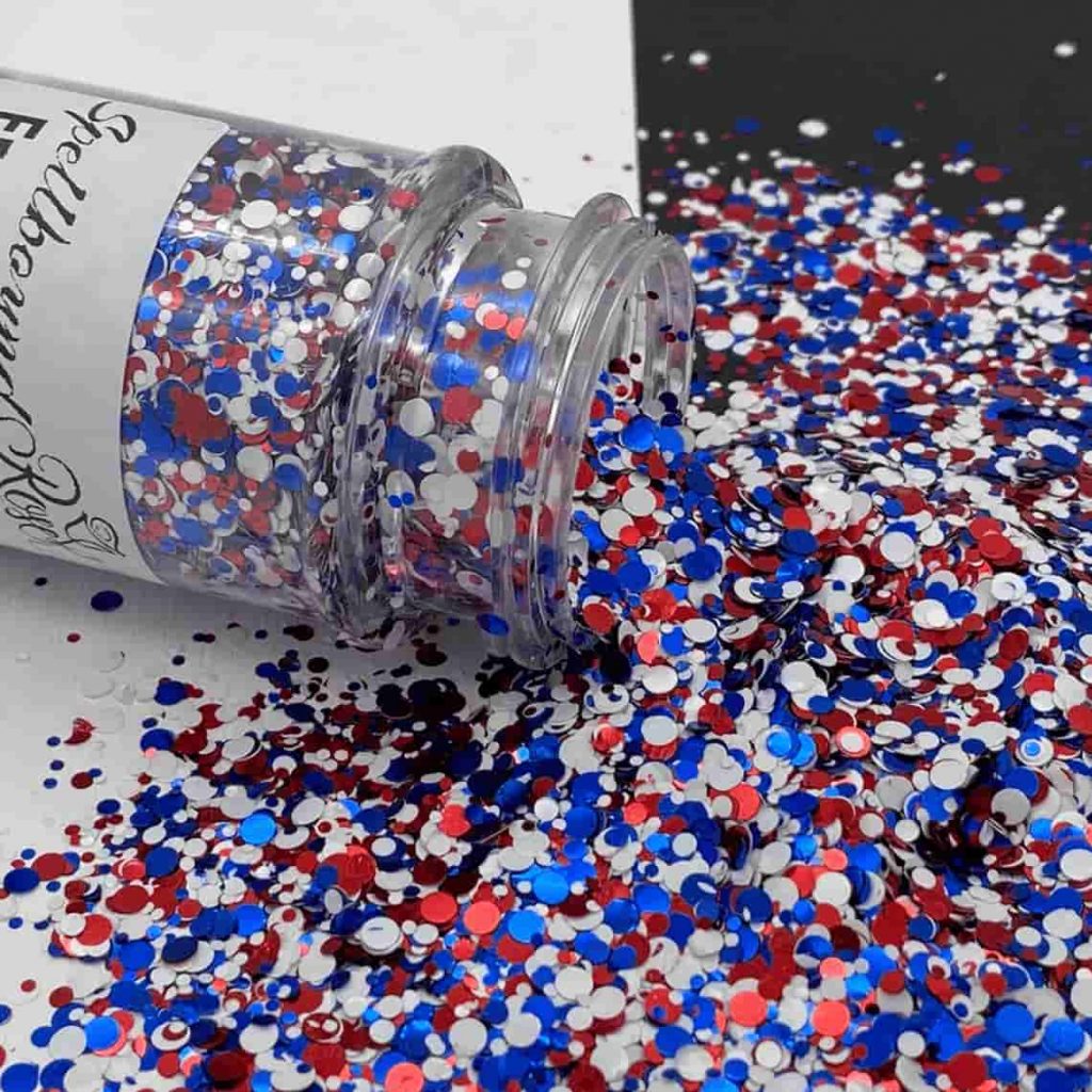 Patriotic confetti in a jar
