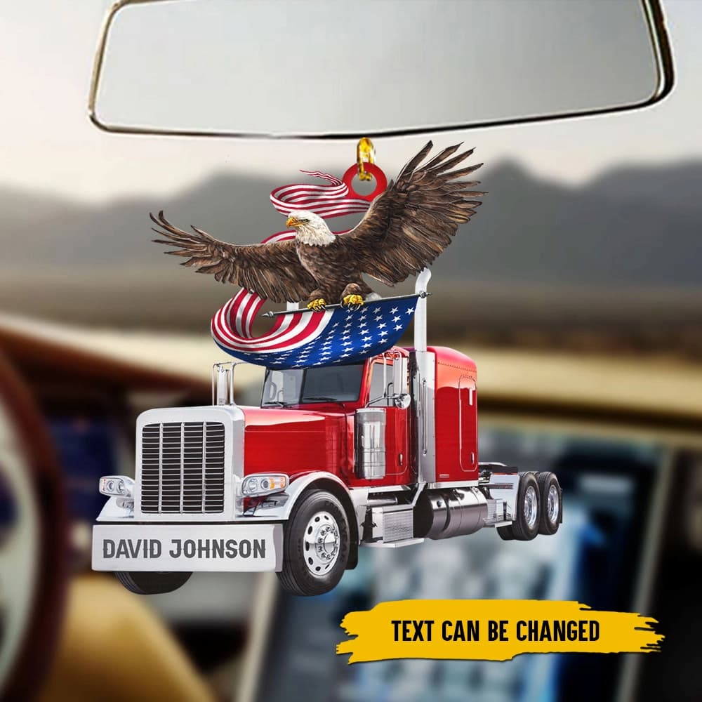 Personalized Truck American Patriotic Ornament