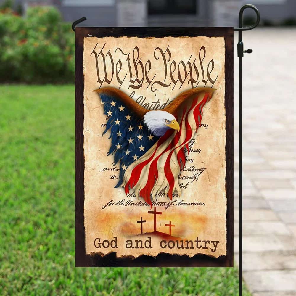 God And Country Patriotic American Flag