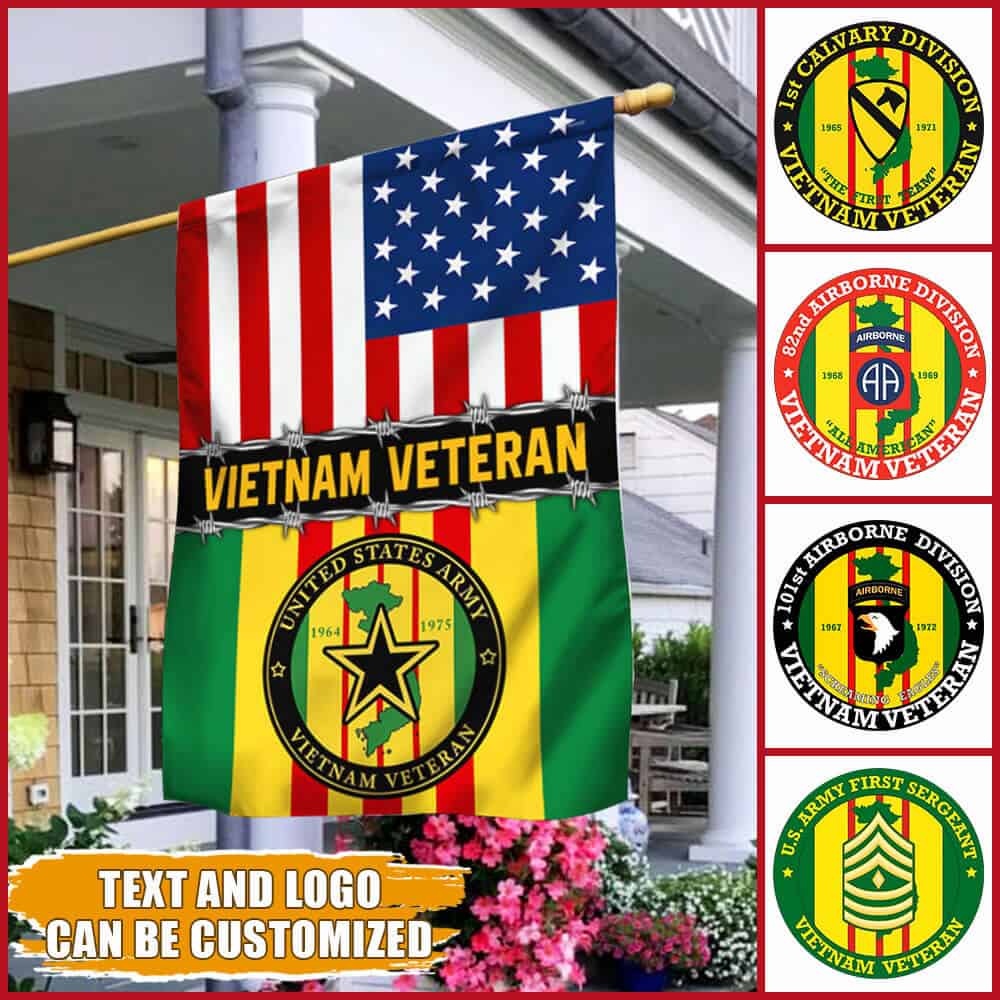 Personalized Vietnam Veteran American Flag