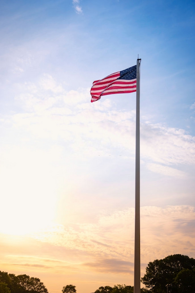 American flag pole