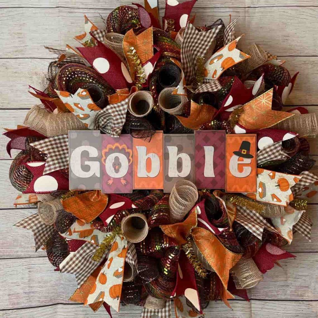 Gobble Thanksgiving Wreath