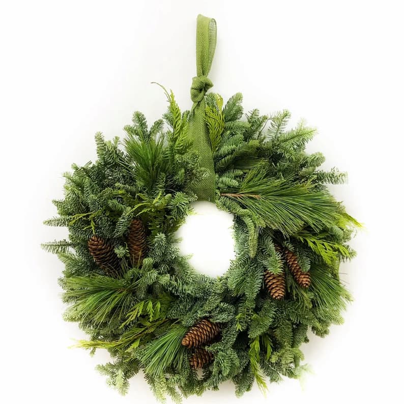 Fresh Evergreen Holiday Pine Forest Wreath