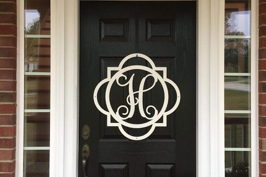 monogram metal door wreath