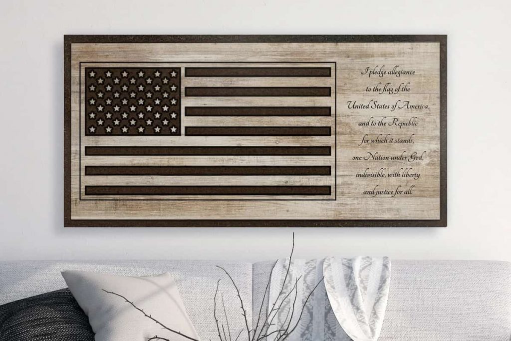 patriotic picture on wall
