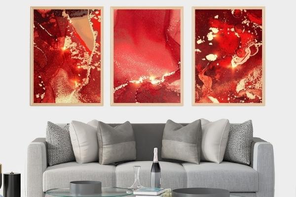 red wall decor