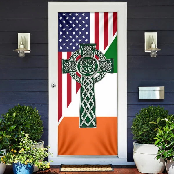 american irish celtic cross door cover