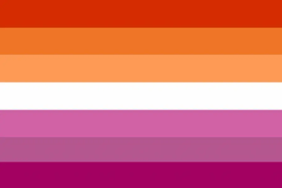 orange pink lesbian pride flag
