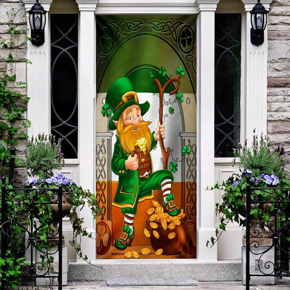 st patricks day leprechaun door cover