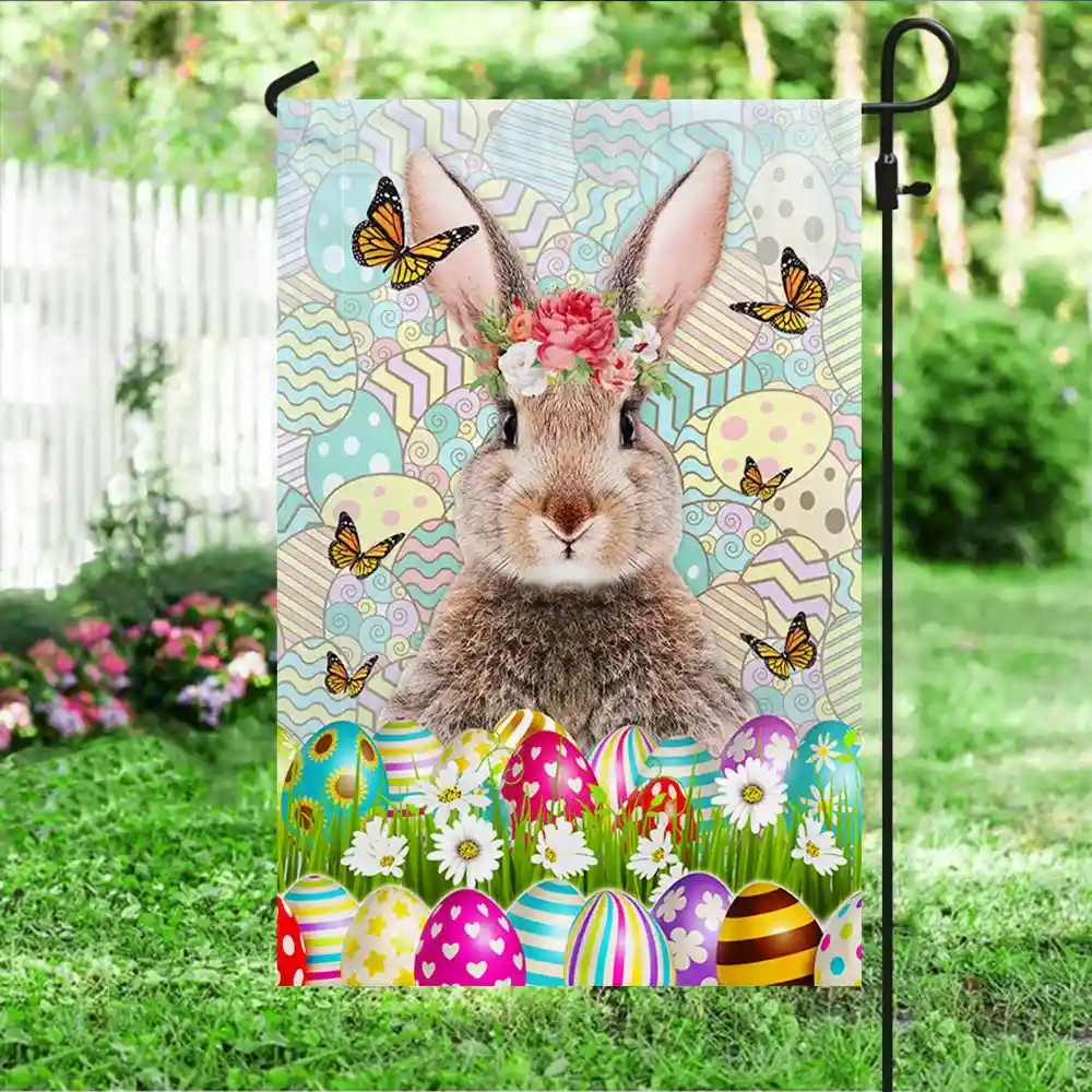 Bunny Egg Happy Easter Flag