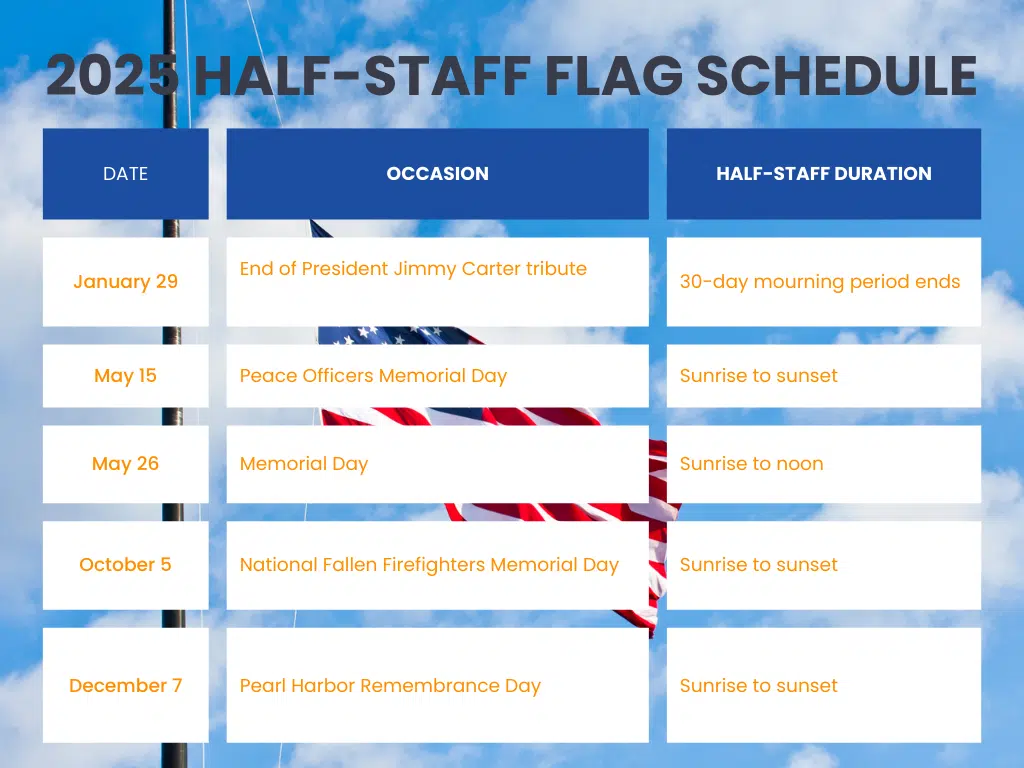 2025 flag half staff