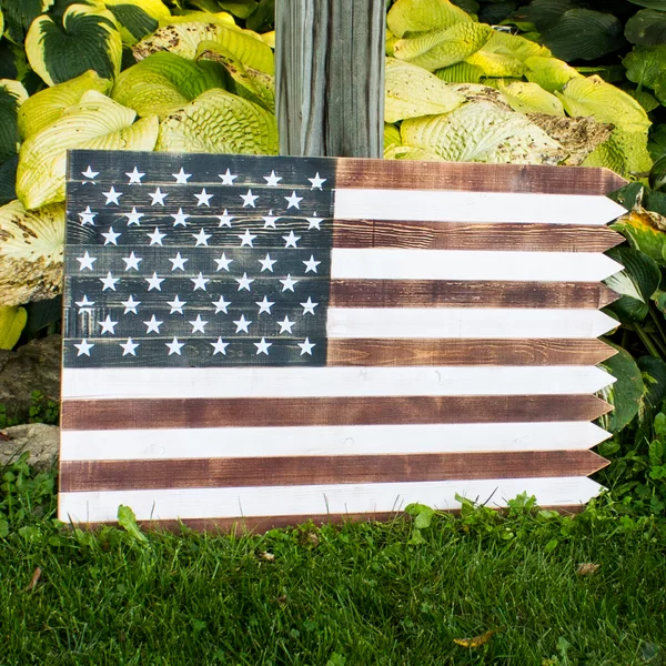 Wooden American Flag Outdoor Decor