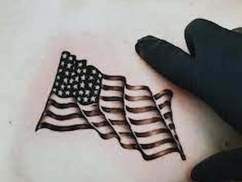 small black american flag tattoo