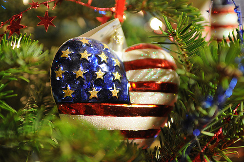 American flag Christmas ornaments