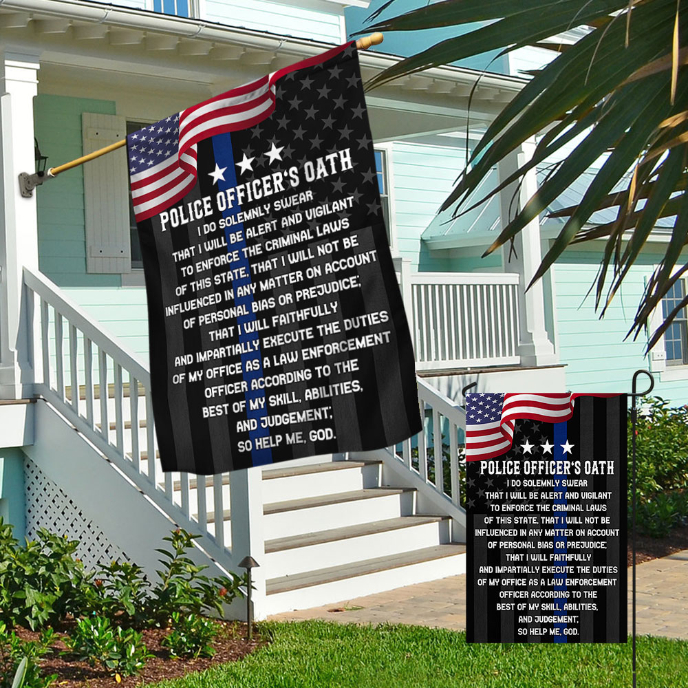 Police Officer’s Oath Law Enforcement Thin Blue Line Flag