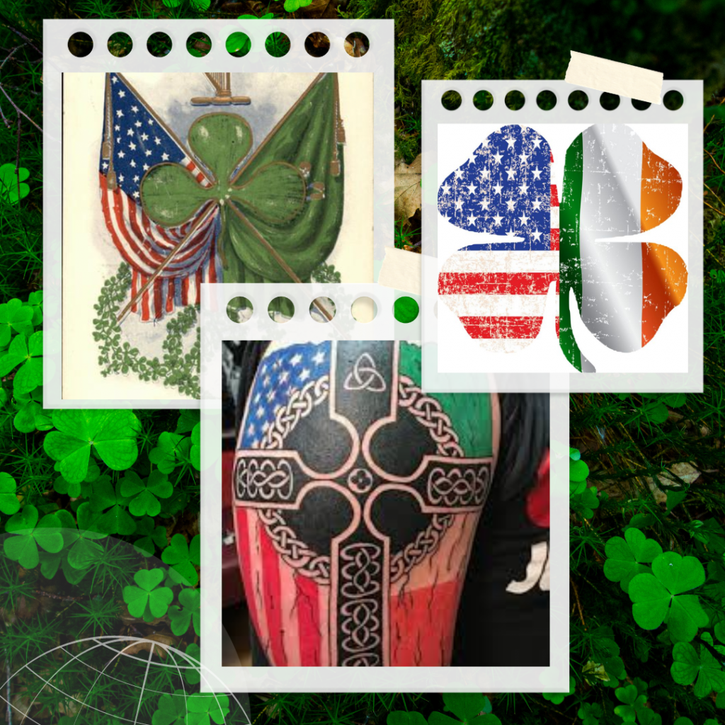 American flag and Irish flag tattoo