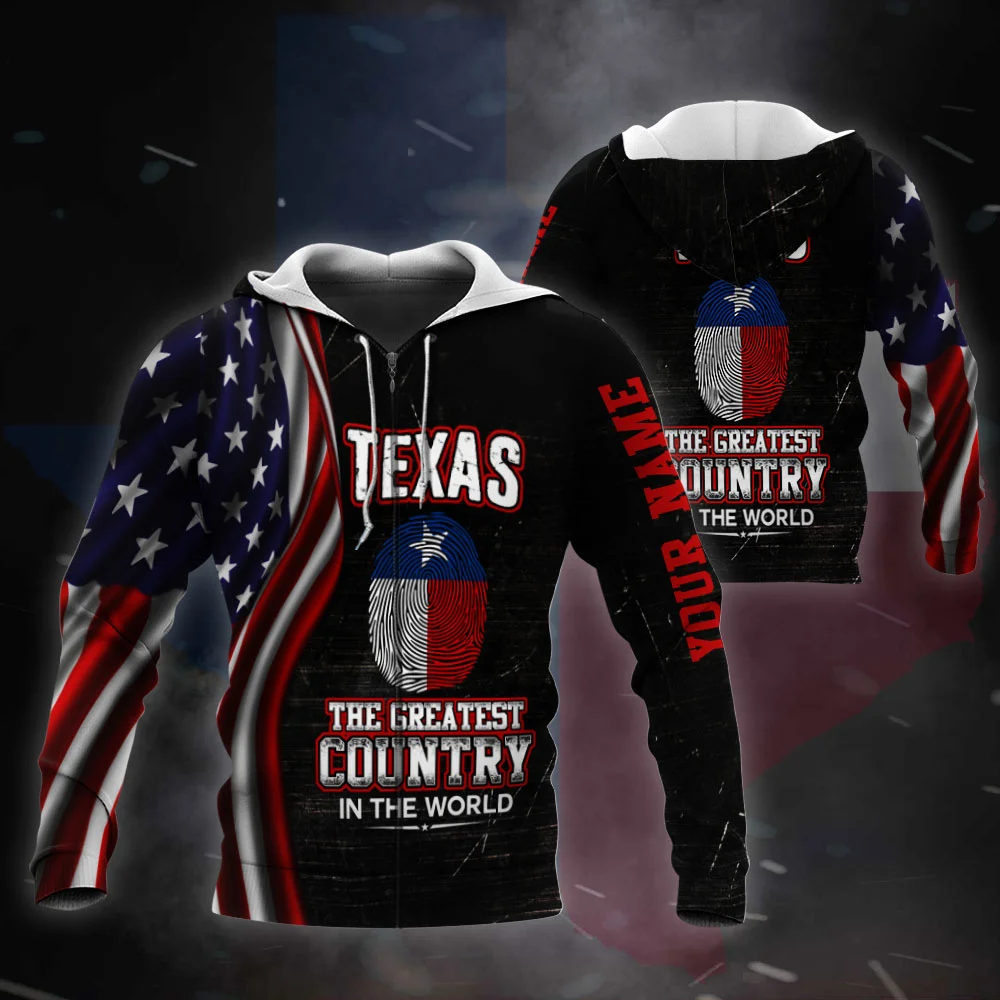 Personalized Texas Zip Hoodie Custom Name