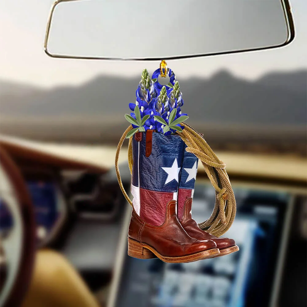 Texas Custom Shaped Ornament Flower Boots