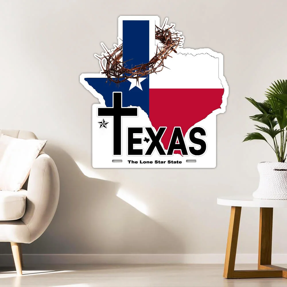 Texas Hanging Metal Sign