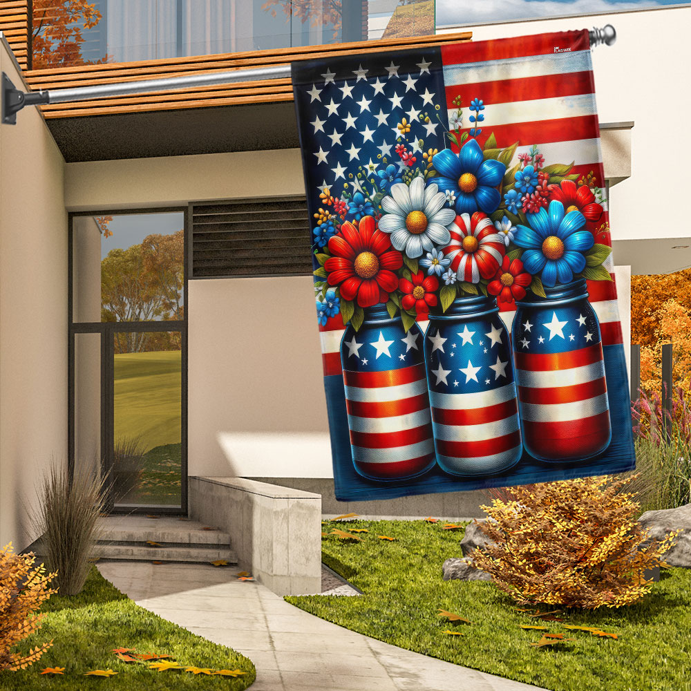 4th Of July Floral Patriotic Flower Independence Day American Flag