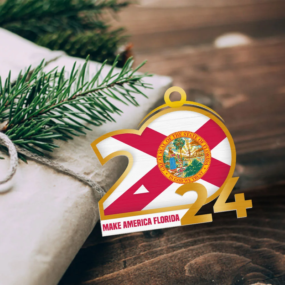 Ron Desantis Make America Florida Custom Shaped Ornament