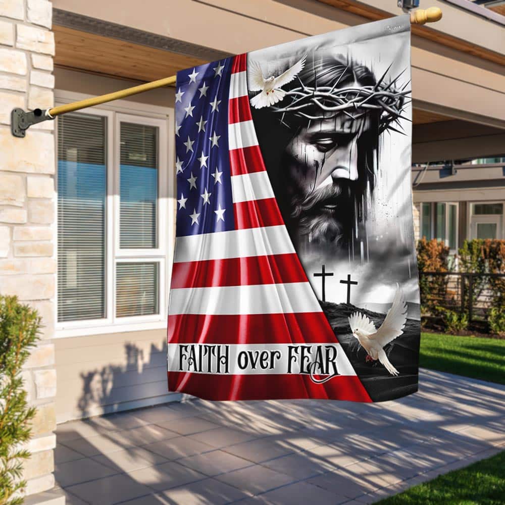 FLAGWIX Jesus Christ Faith Over Fear God Jesus Flag MLN2481F