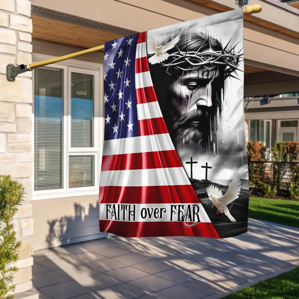 FLAGWIX Jesus Christ Faith Over Fear God Jesus Flag MLN2481F
