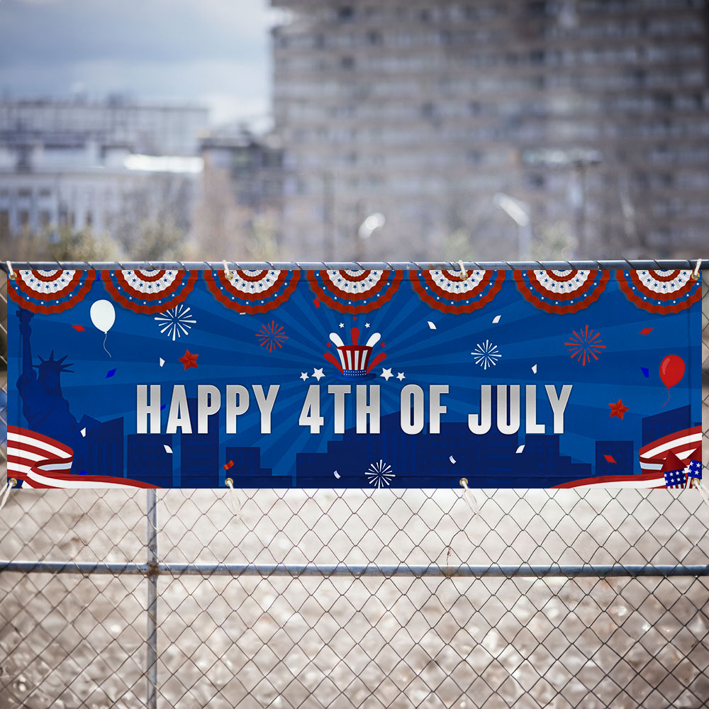 Happy 4th Of July Fence Banner TQN2965FB