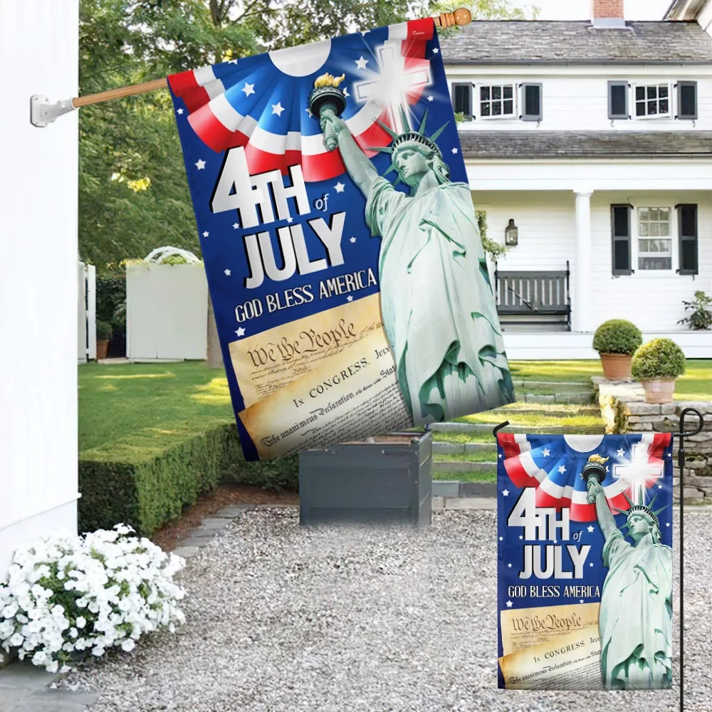 God Bless America Patriot Independence Day 4th of July Flag MLN1483F