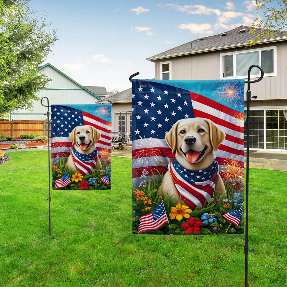 Labrador Retriever Independence Day Flag