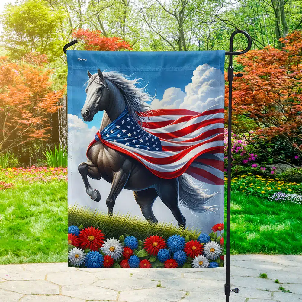 Patriotic Horse 4th Of July Flag TQN3044F