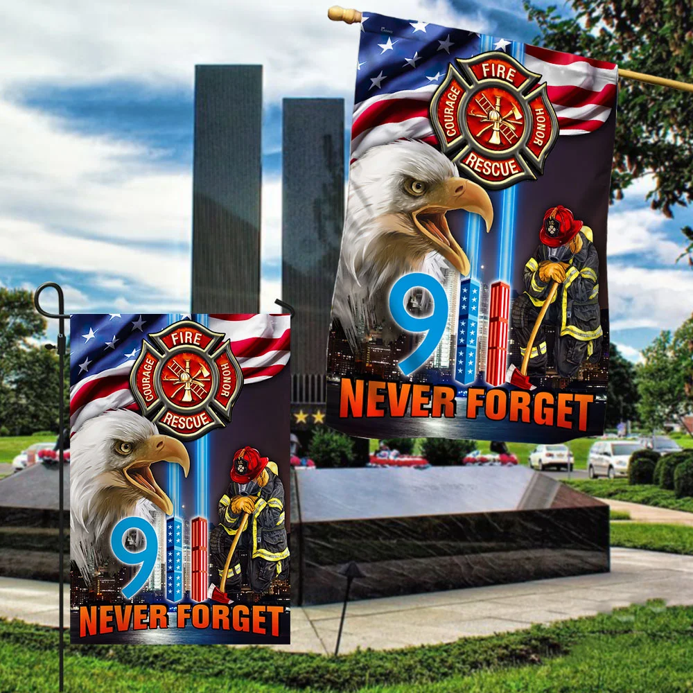 911 Never Forget September 11th Patriot Day Eagle American Flag MLN454F