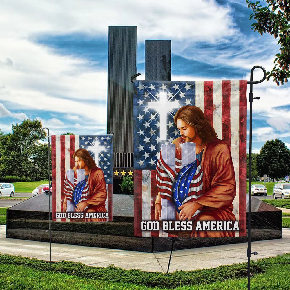 God Bless America Twin Tower 911 Patriot Day Flag MLN1611F