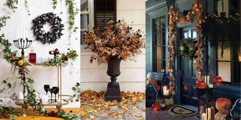Floral halloween decor