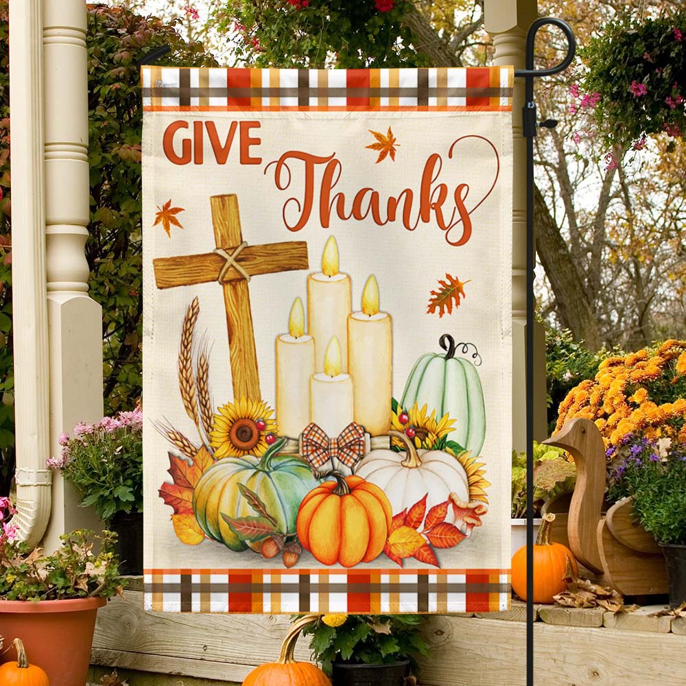 Thanksgiving garden flags