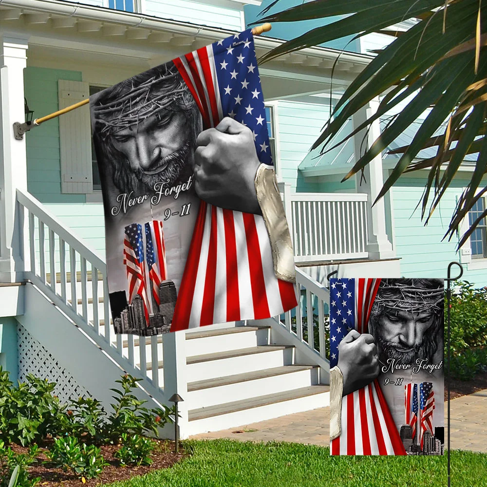 Patriot Day 911 Twin Tower Never Forget God Bless Flag MLN1610F