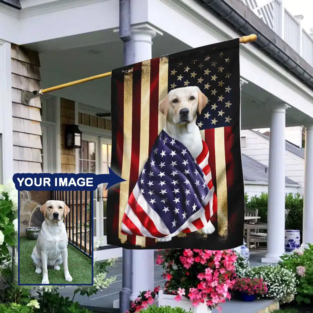Personalized Custom Dog Flag Flagwix™ Dog Image American Patriot Flag TPT931FCT
