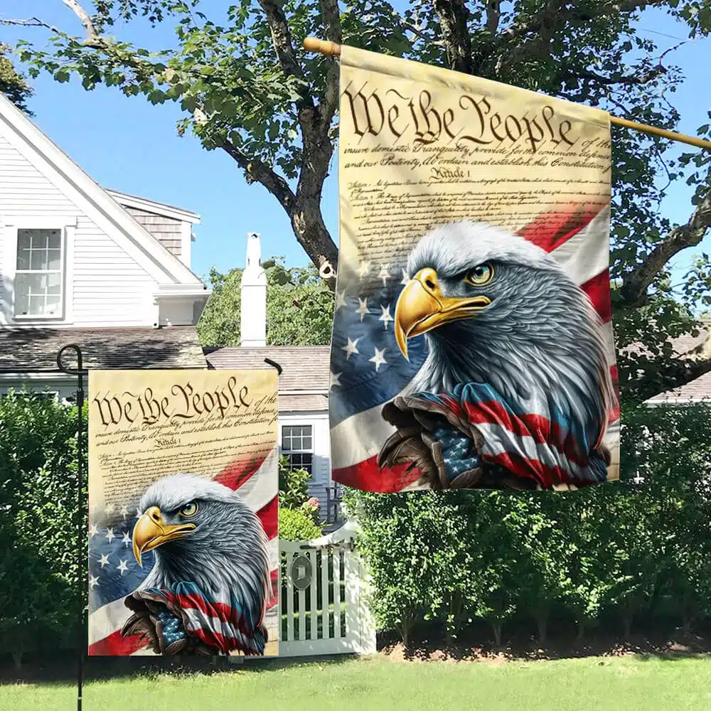 We The People. Patriotic American Eagle Flag