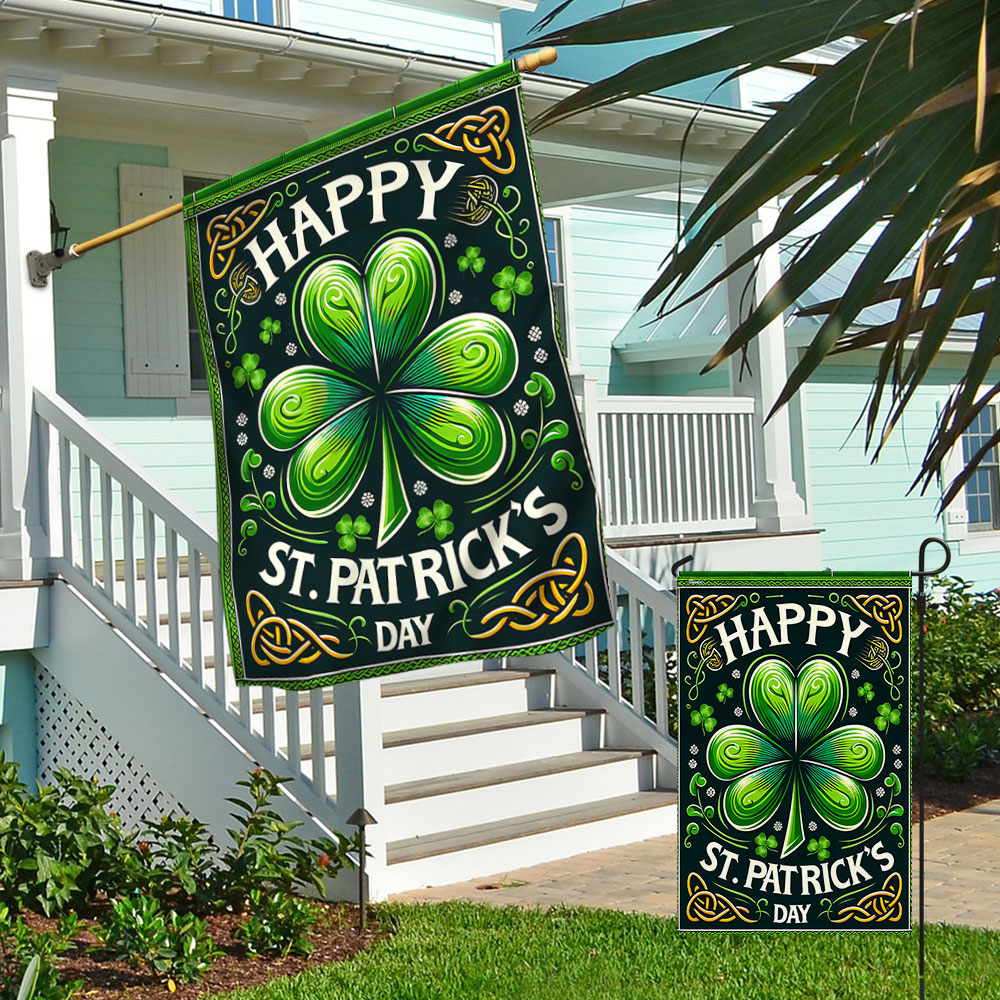Happy St. Patrick’s Day Shamrock Irish Flag TQN2421F