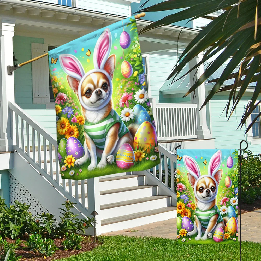 Chihuahua Dog Easter Day Flag MLN2632F