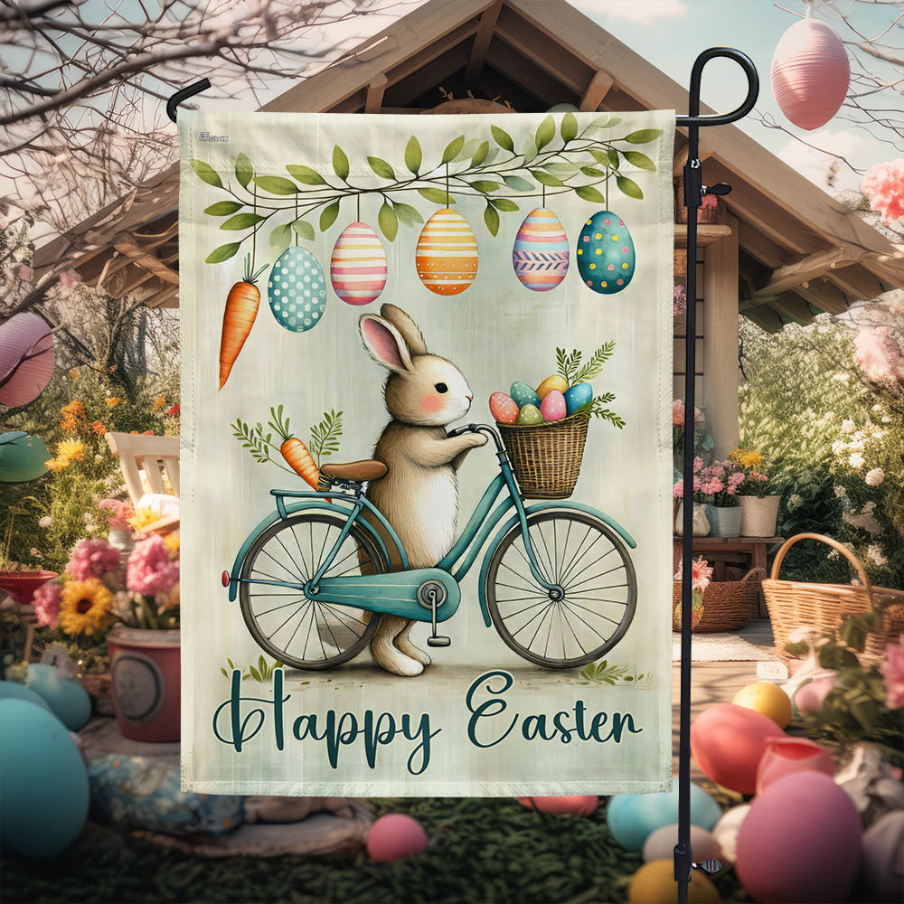 Cute Bunny Happy Easter Flag TQN2539F