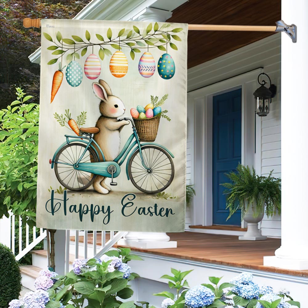 Cute Bunny Happy Easter Flag TQN2539F