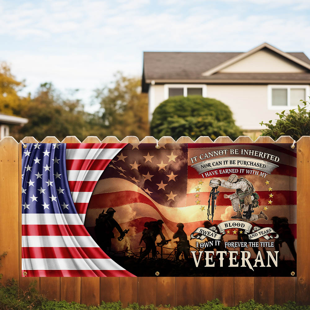 Veteran Memorial Forever The Title Veteran Fence Banner MLN2658FB