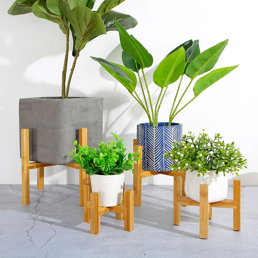 FLAGWIX Nordic Wooden Plant Stand, Outdoor & Indoor Flower Pot Holder for Home & Garden Decor