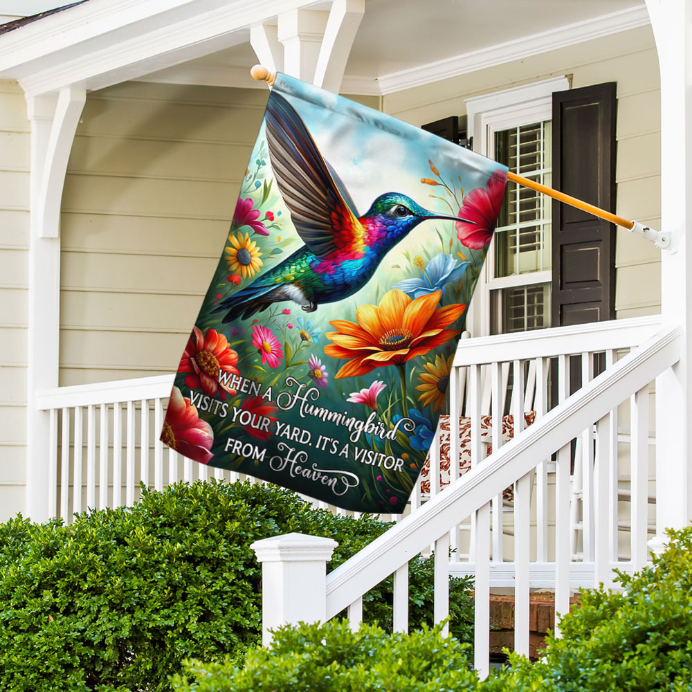 Flagwix Hummingbird When A Hummingbird Visits Welcome Spring Flag